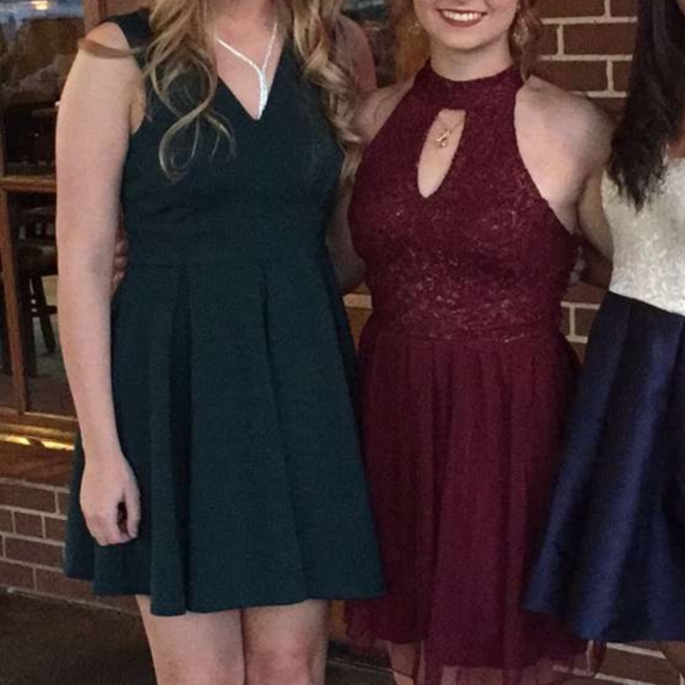 Haute monde green pleated dress.